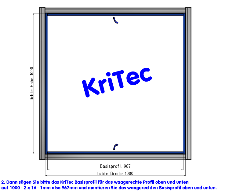 KriTec Scheibeneinfassleiste 8 2-4mm, grau ähnlich RAL 7042