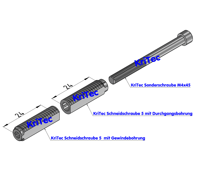 KriTec System-Stoßverbindungssatz Nut 5 Raster 20