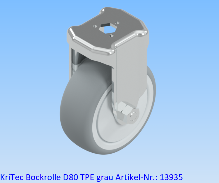 KriTec Bockrolle D80 TPE grau
