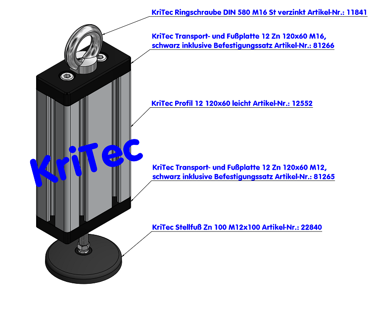 KriTec Stellfuß Zn 100