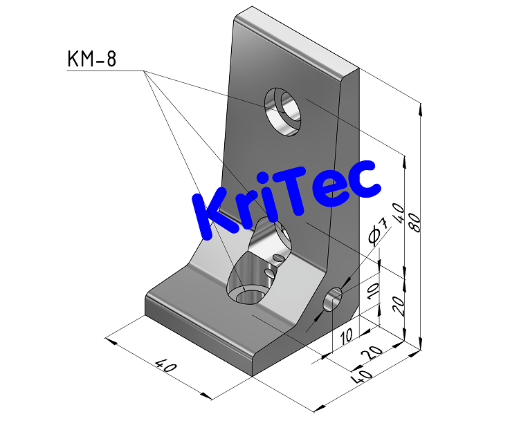 KriTec Winkel 10 80x40x40
