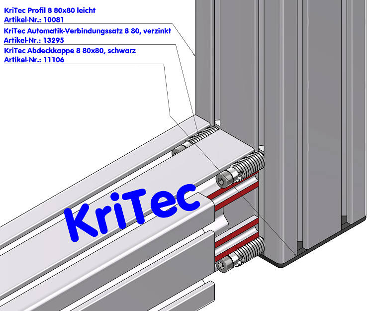 KriTec Automatik-Verbindungssatz 8 80 Raster 40