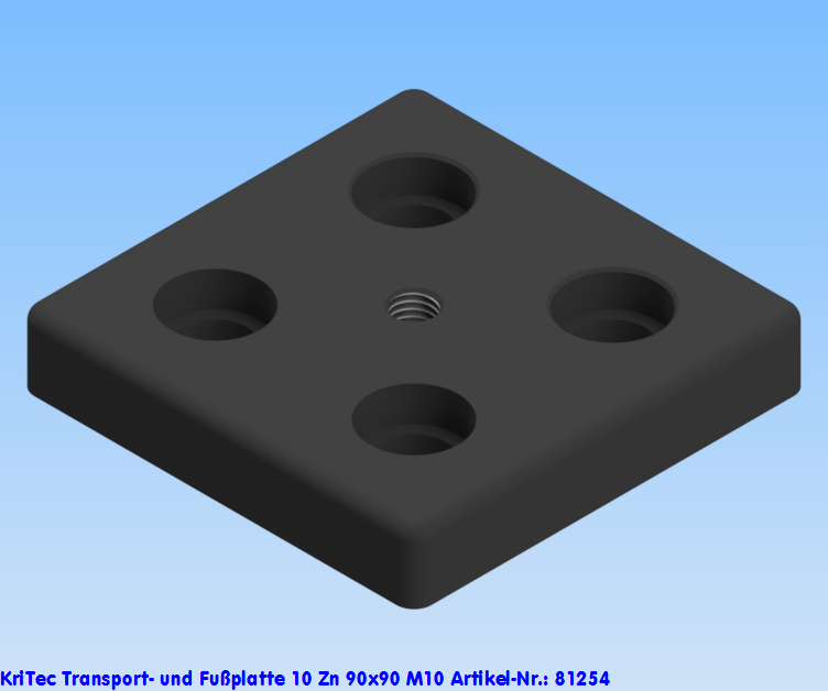 KriTec Transport- und Fußplatte 10 Zn 90x90 M10