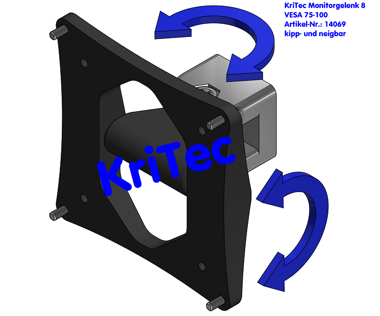 KriTec Monitorgelenk 8 VESA 75-100