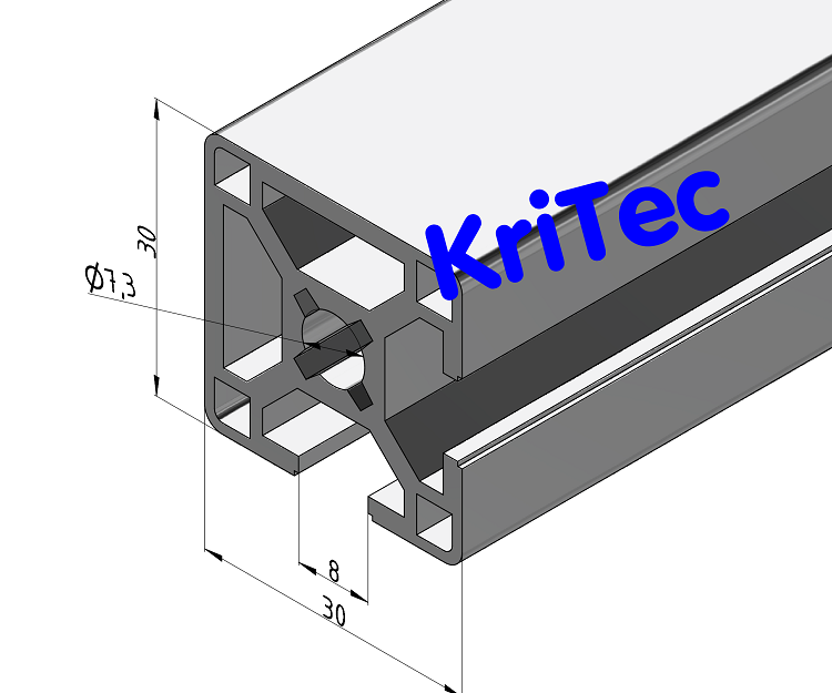 KriTec Profil 8 30x30 2N 90°
