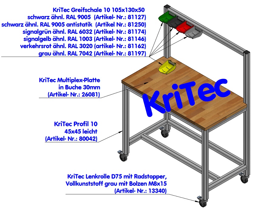 KriTec Greifschale 10 105x130x50 signalgrün ähnl. RAL 6032