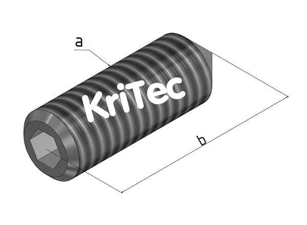KriTec Gewindestifte ISO 4027 (DIN 914) vz m Innensechskant u Spitze