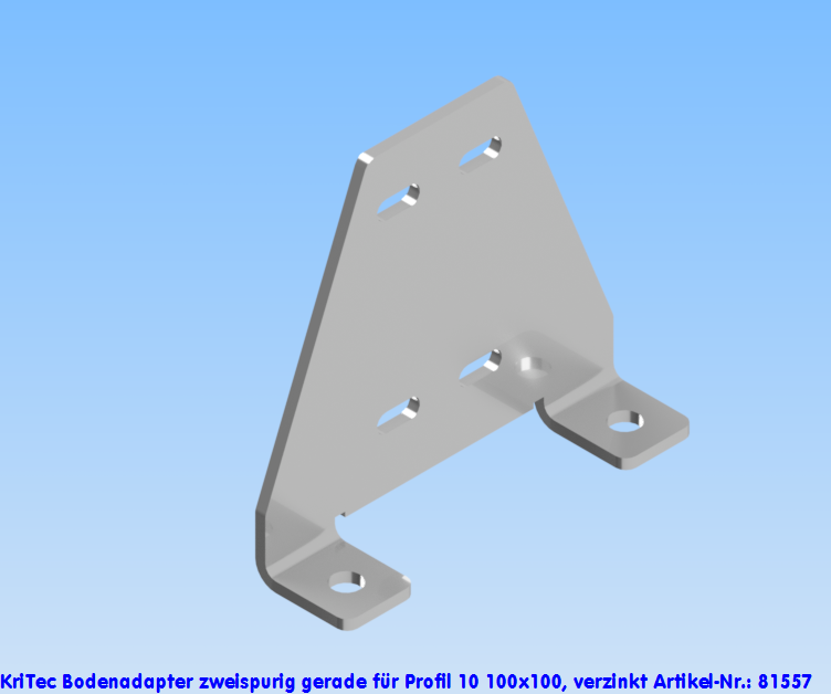 KriTec Bodenadapter zweispurig gerade für Profil 10 100x100, verzinkt