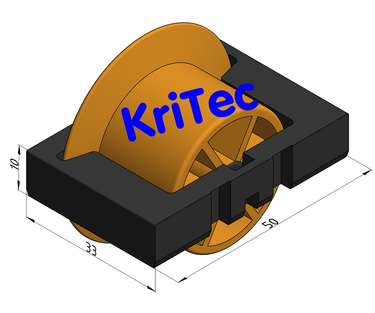 KriTec Rolleneinsatz D30 mit Bordscheibe, signalgelb ähnlich RAL 1003