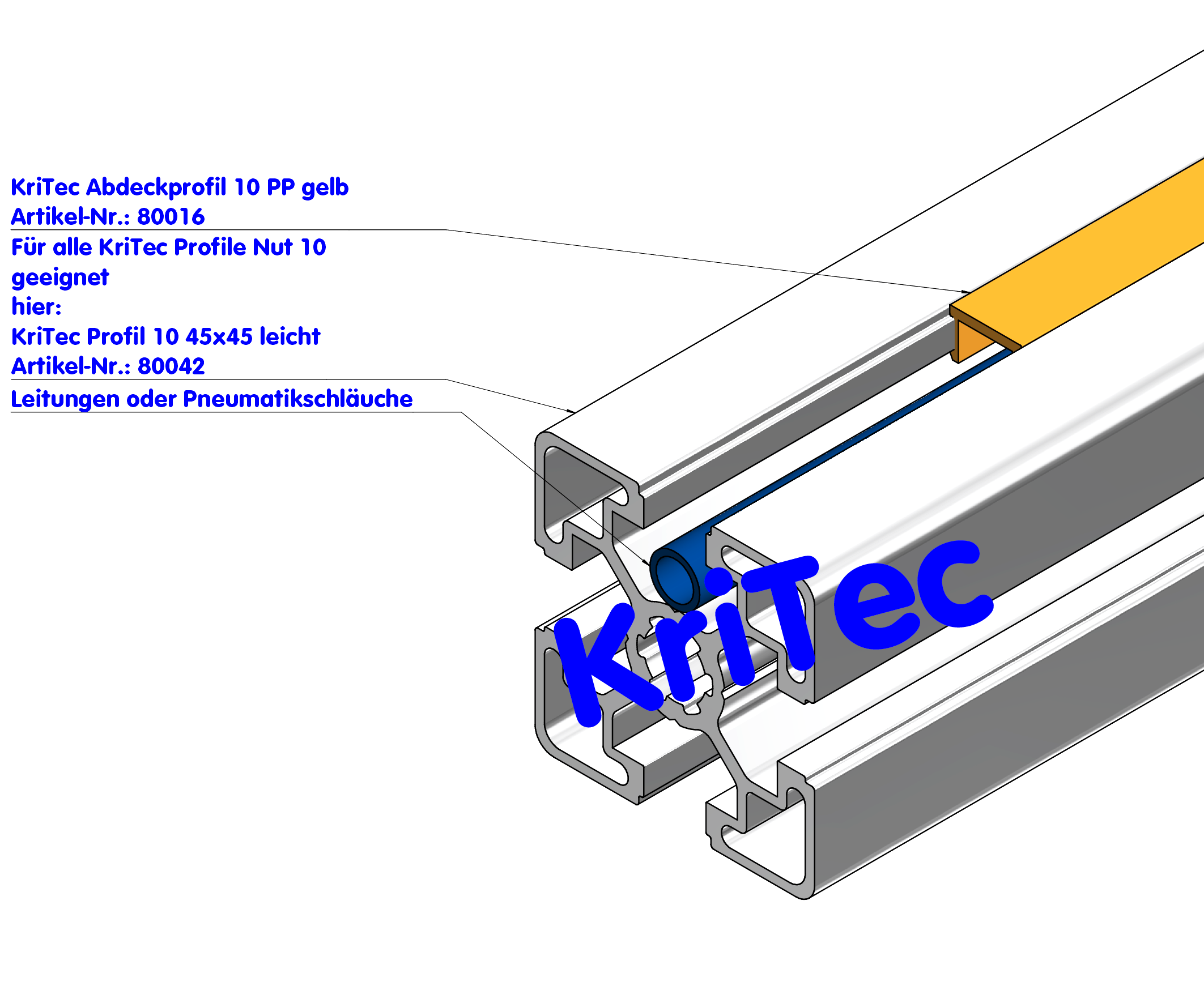 KriTec Abdeckprofil 10 PP gelb