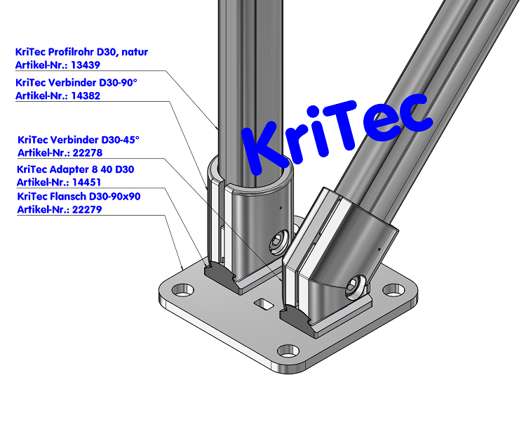 KriTec Verbinder D30-45°