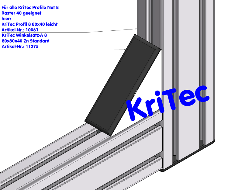 KriTec Winkel 8 80x80x40 Zn Standard