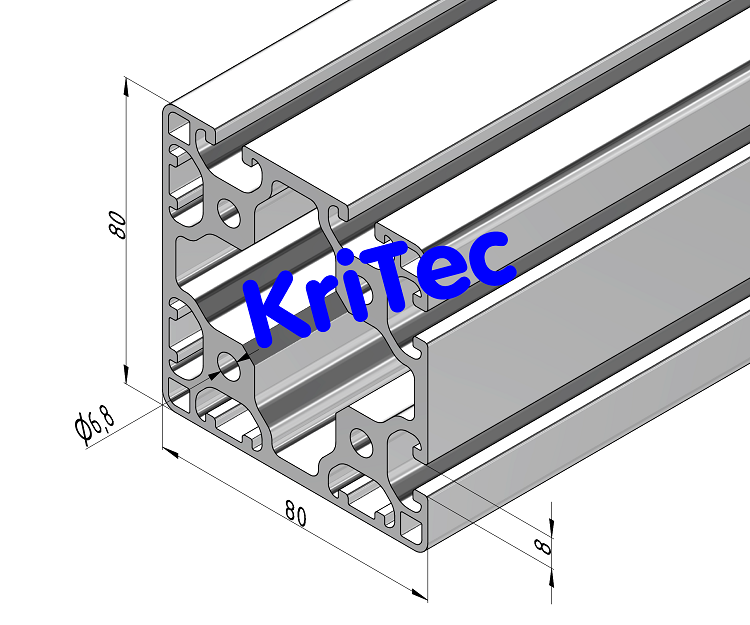 KriTec Profil 8 80x80 4N 90° leicht