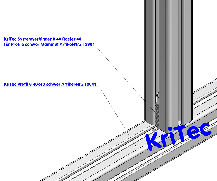 KriTec Profil 8 40x40 schwer