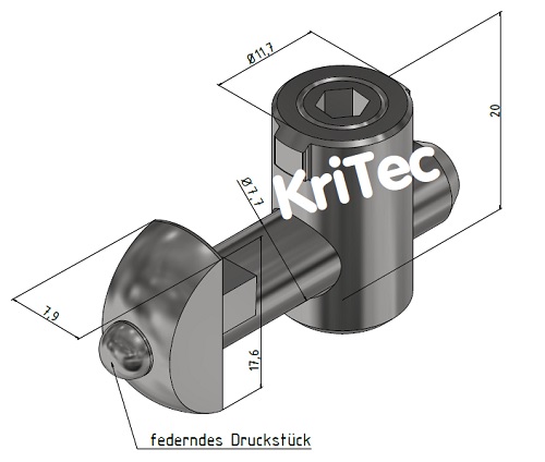 KriTec Zentralverbinder 8 EL einschwenkbar