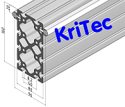 KriTec Linearschlitten-Profilträgerset 8 160x80 schwer, Welle D14, hochkant