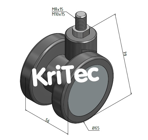 KriTec Lenkrolle D65 - auch antistatisch