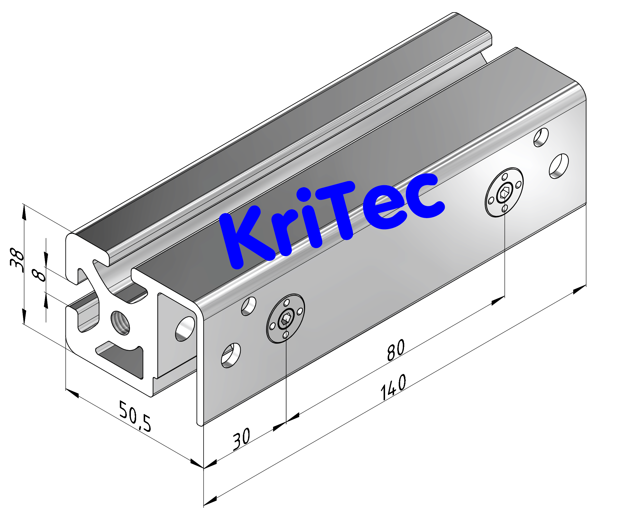 KriTec Doppellagereinheit 8 D10 Rundschliff exzentrisch