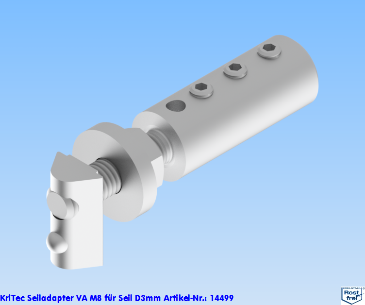 KriTec Seiladapter VA M8 für Seil D3mm