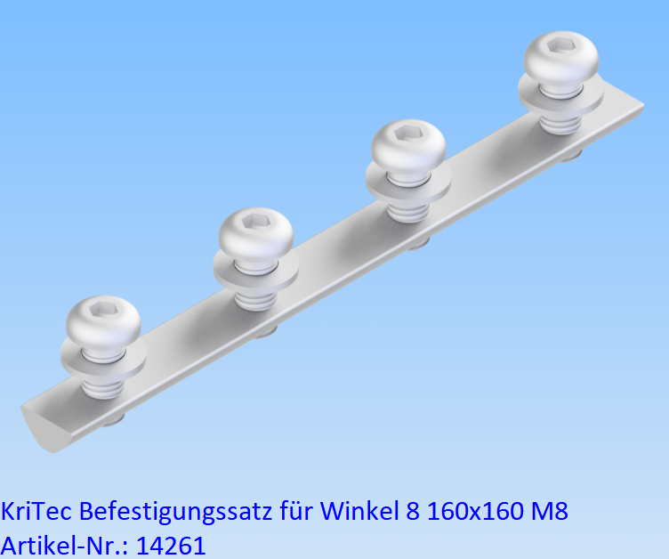 KriTec Befestigungssatz für Winkel 8 160x160 M8 (einfach)