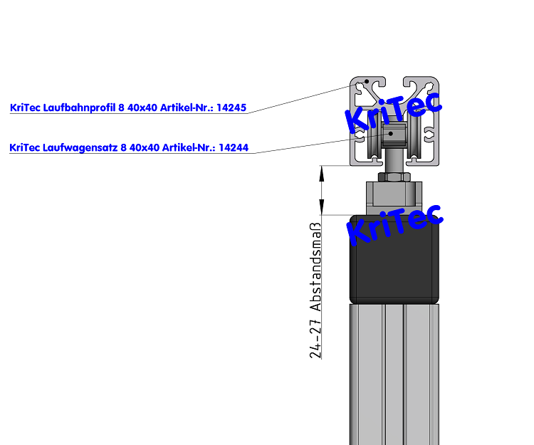 KriTec Laufwagensatz 8 40x40