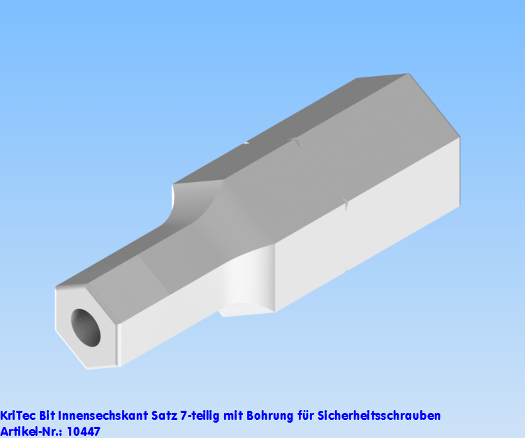 KriTec Bit Innensechskant Satz 7-teilig mit Bohrung für Sicherheitsschrauben