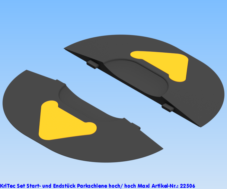 KriTec Set Start- und Endstück Parkschiene hoch/ hoch Maxi