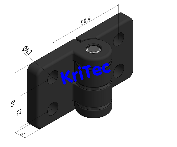 KriTec Scharnier 10 45 Zn vertikal