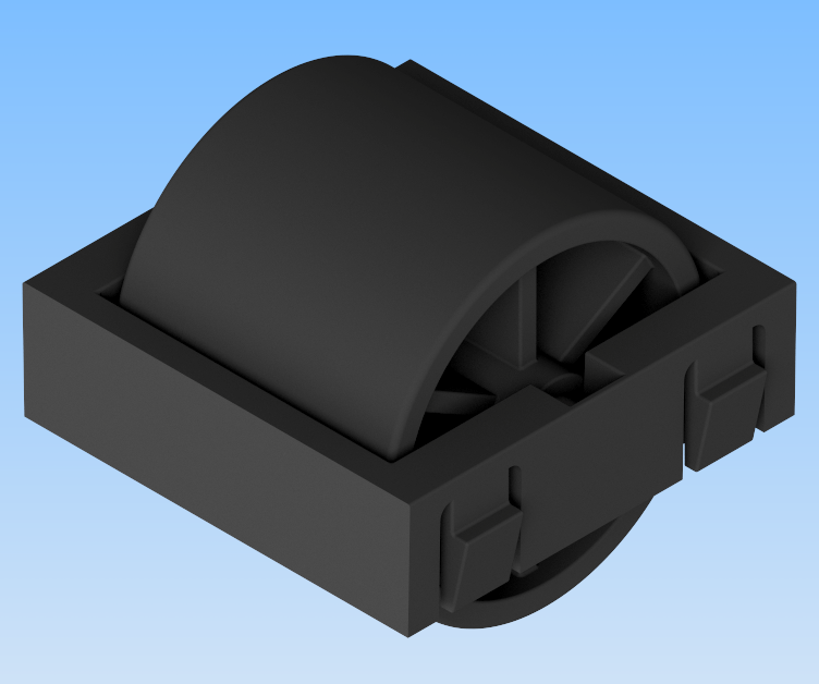 KriTec Rollenelement D28 mit Rolle R28, Länge 33mm, schwarz