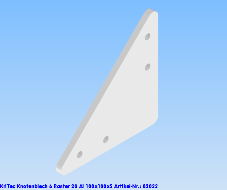 KriTec Knotenblech 6 Raster 20 Al 100x100x5