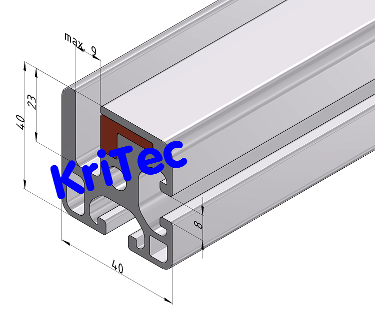 KriTec Klemmprofil 8 40x40
