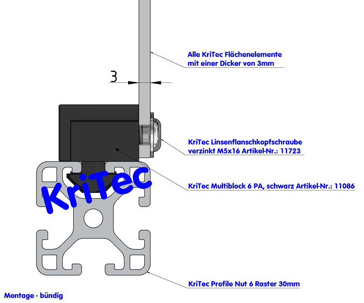KriTec Multiblock 6 PA, grau