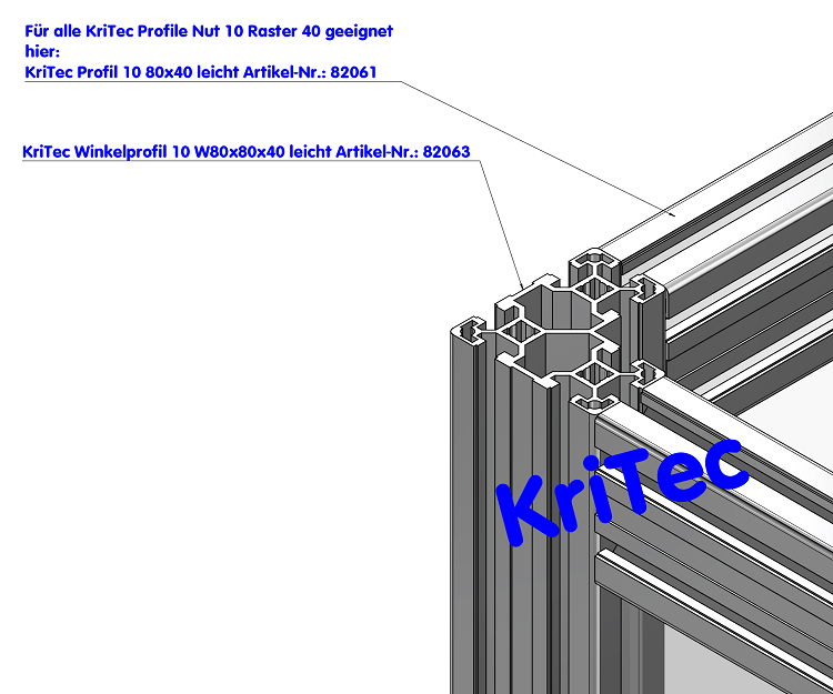KriTec Winkelprofil 10 W80x80x40 leicht