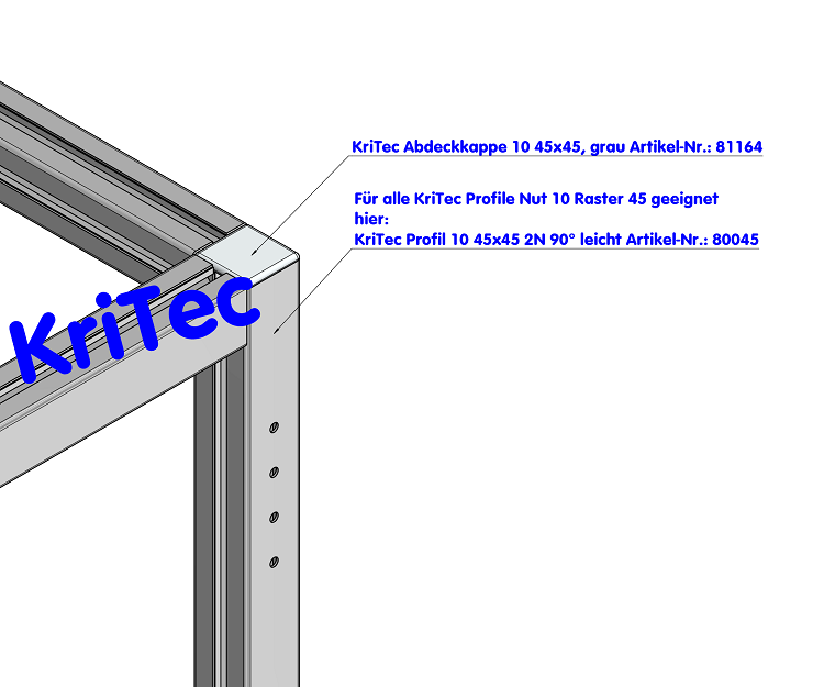 KriTec Profil 10 45x45 2N 90° leicht
