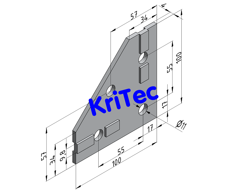 KriTec Knotenblech 10 St 100x100x4
