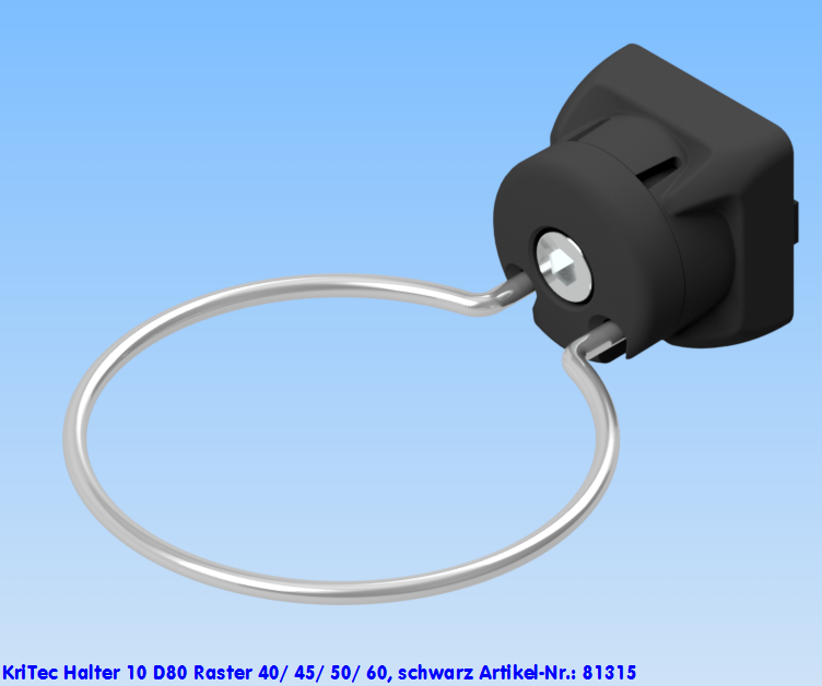 KriTec Halter 10 D80 Raster 40/ 45/ 50/ 60, schwarz