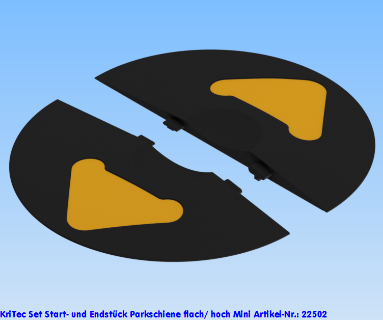 KriTec Set Start- und Endstück Parkschiene flach/ hoch Mini