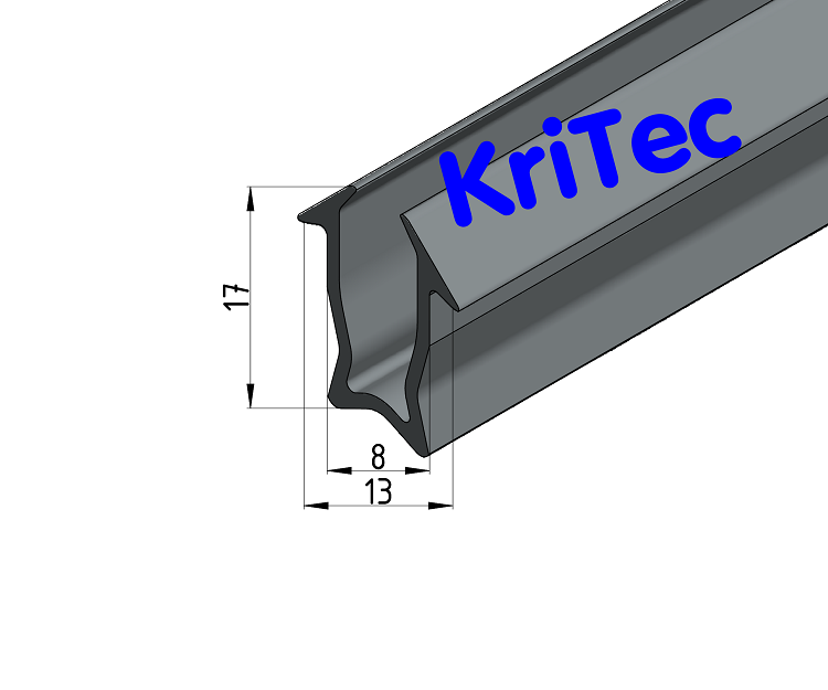 KriTec Einfassprofil 8 Raster 40, 4-6mm, grau ähnl. RAL 7042