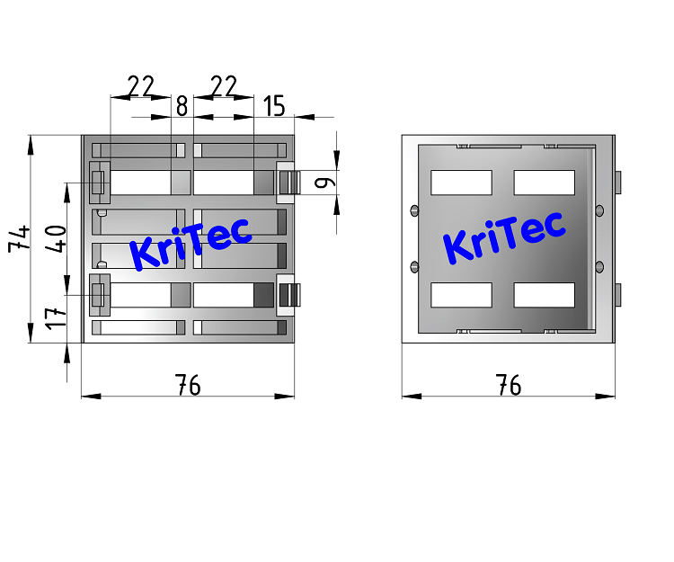 KriTec Winkel 8 80x80x80 Zn Standard