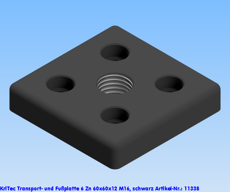 KriTec Transport- und Fußplatte 6 Zn 60x60x12 M16