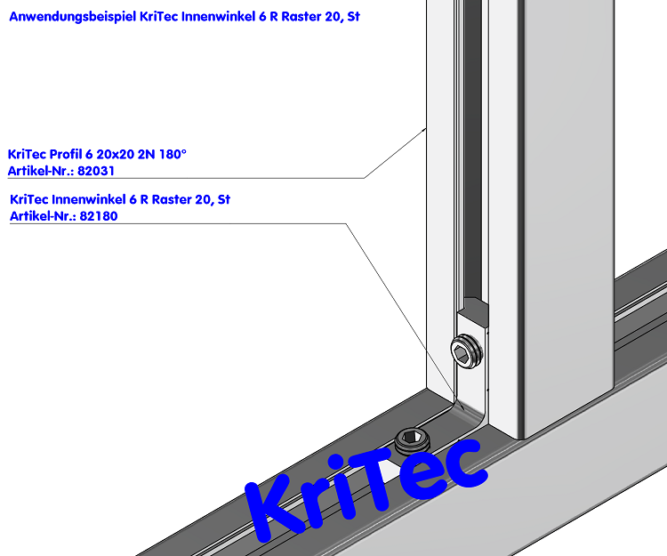 KriTec Profil 6 20x20 2N 180°