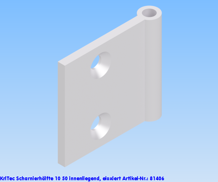KriTec Scharnierhälfte 10 50 innenliegend, eloxiert