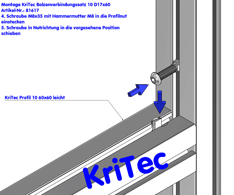 KriTec Bolzenverbindungssatz 10 D17x60
