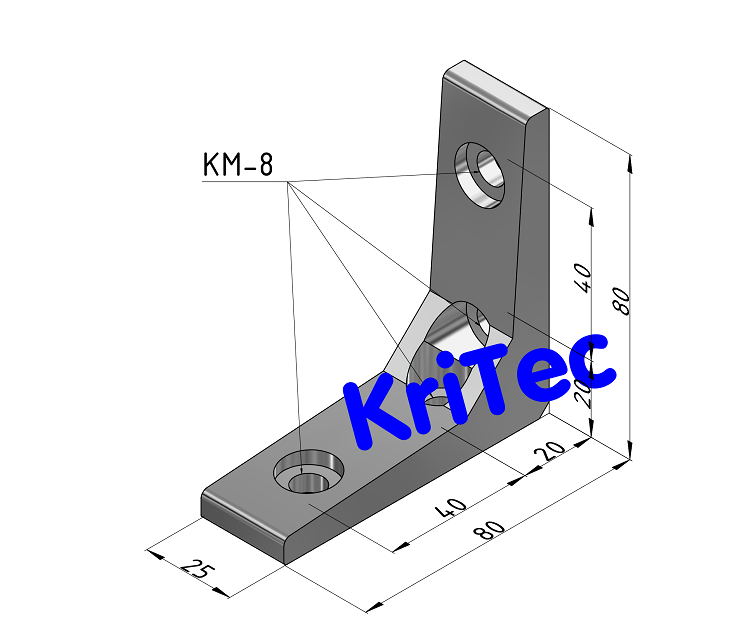 KriTec Winkel 10 80x80x25