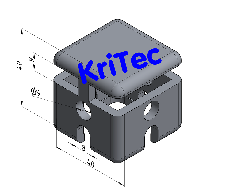 KriTec Klemmprofil-Kreuzverbinder 8 40x40
