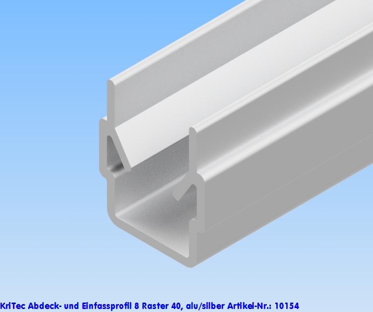 KriTec Abdeck- und Einfassprofil 8 Raster 40, alu silber