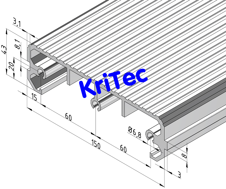 KriTec Treppenstufenprofil 150x43