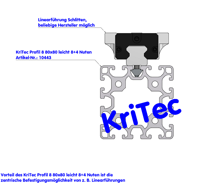 KriTec Profil 8 80x80 leicht 8+4 Nuten