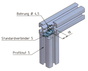KriTec Standardverbindungssatz 5 Raster 20 VA, rostfrei