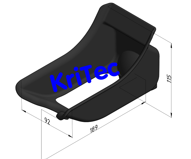 KriTec Ablageebene für Packband-Handabroller, schwarz